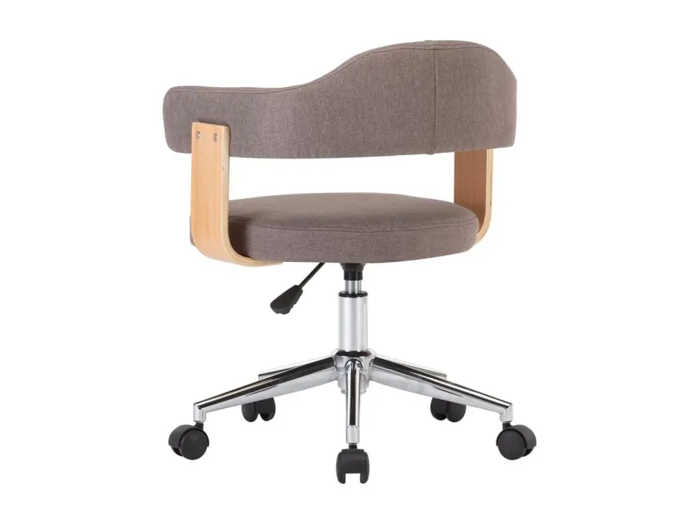 Certifié OEM Chaises pivotantes à manger lot de 4 taupe bois courbé et tissu