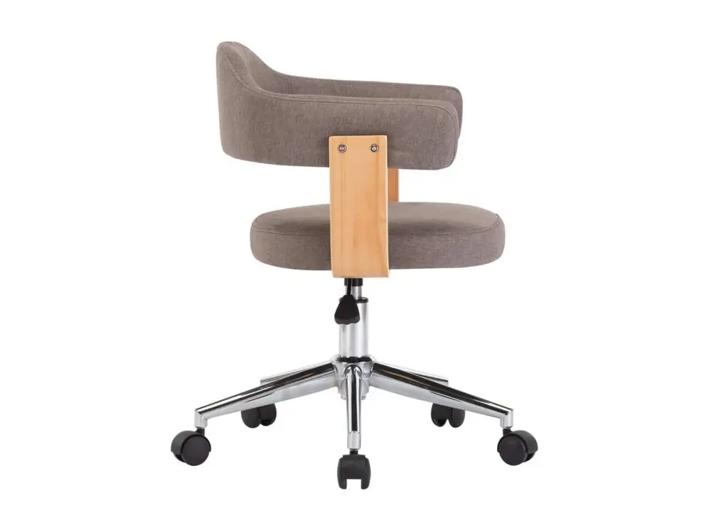 Certifié OEM Chaises pivotantes à manger lot de 4 taupe bois courbé et tissu
