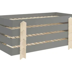 Certifié OEM Lit Enfant en Bois "Modulo Arrow IV" 90x200cm Gris