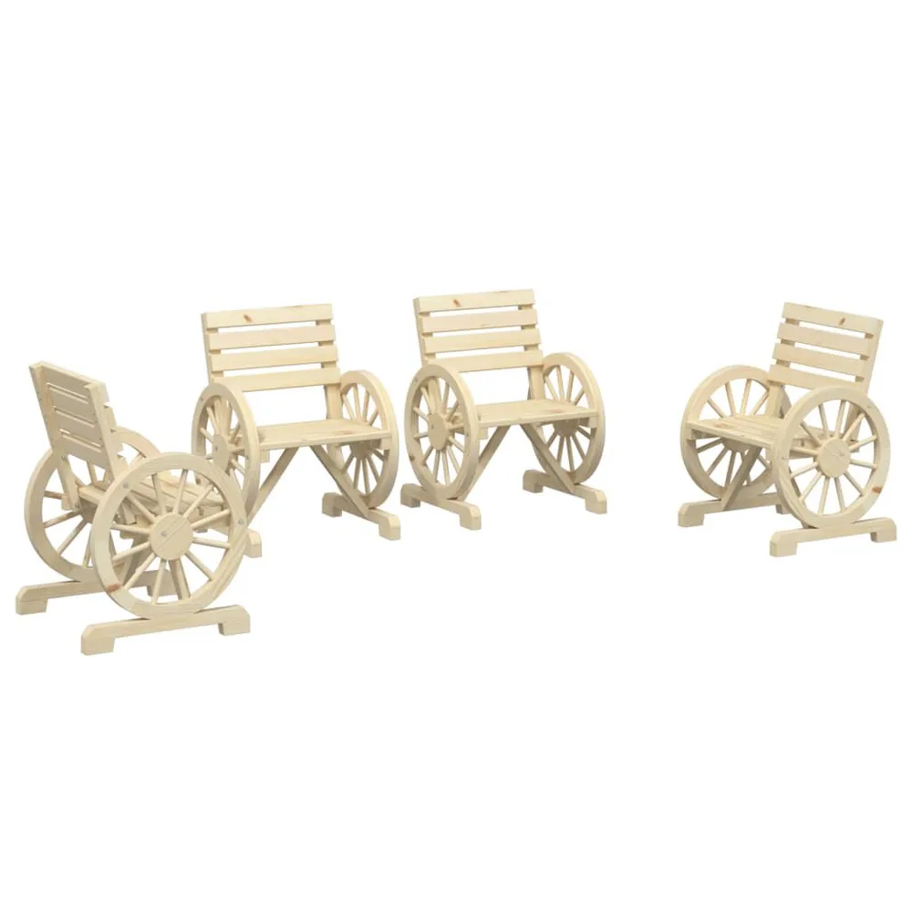 Chaises de jardin lot de 4 Bois de sapin massif - 300cc