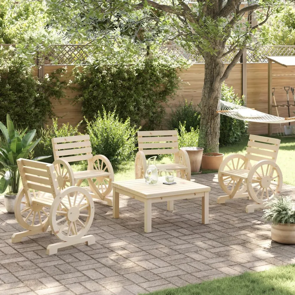 Chaises de jardin lot de 4 Bois de sapin massif - 300cc