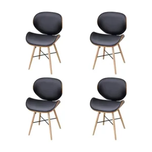 Chaises à manger lot de 4 similicuir et bois courbé avec Garantie Constructeur