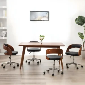 Chaises pivotantes à manger lot de 4 bois courbé et similicuir Compatible avec accessoires Givi