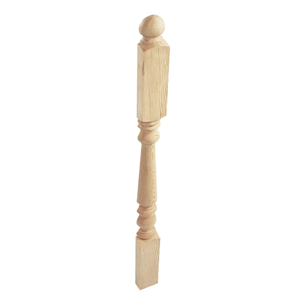Demi-poteau tourné en pruche de 40-1/2'' avec kit de protection