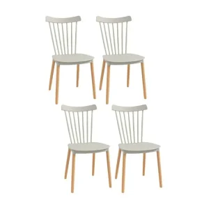 Lot de 4 chaises SVEN bois et gris pour livraison urbaine