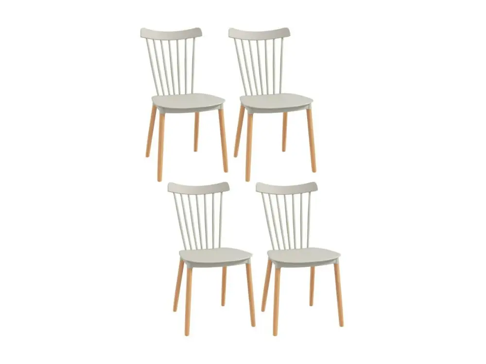 Lot de 4 chaises SVEN bois et gris pour livraison urbaine