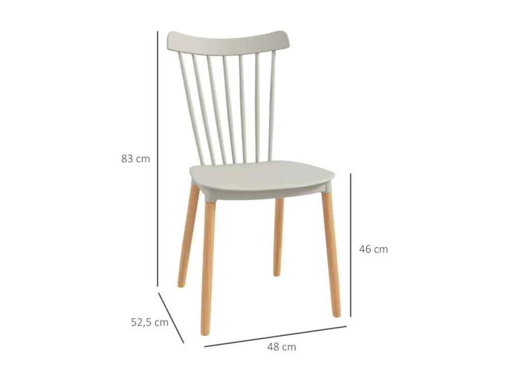 Lot de 4 chaises SVEN bois et gris pour livraison urbaine