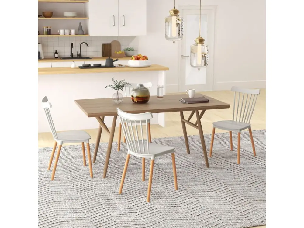 Lot de 4 chaises SVEN bois et gris pour livraison urbaine