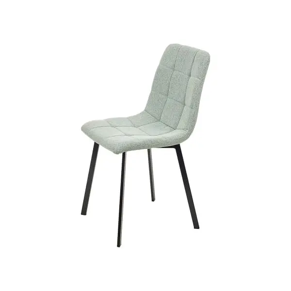 Lot de 4 Chaises Tissu Molletonné Vert et Noir avec ABS intégral