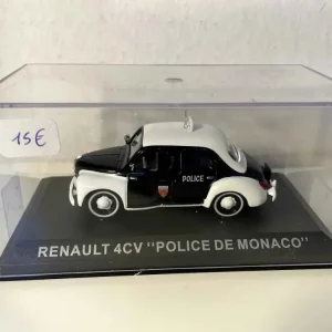 Moto cross compétition Renault 4 CV noire et blanche POLICE de Monaco