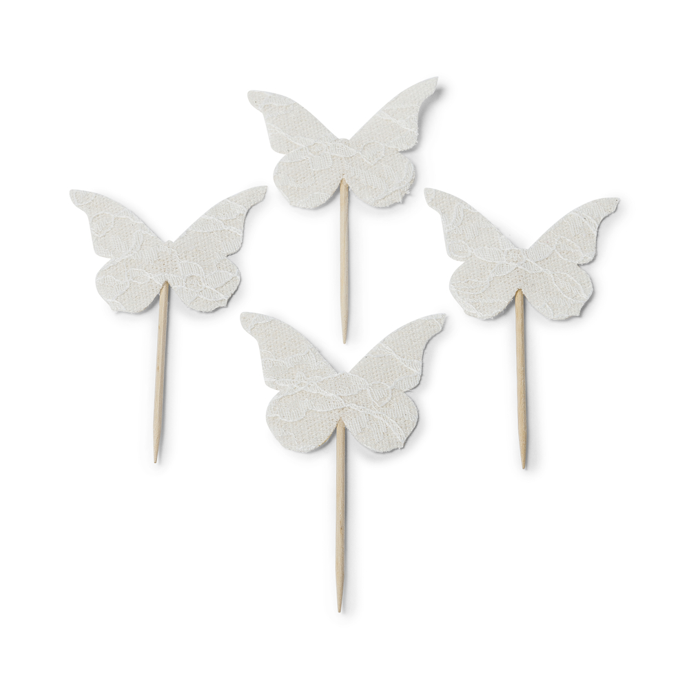 Moto custom cruiser Papillons en lin 5x4cm x4