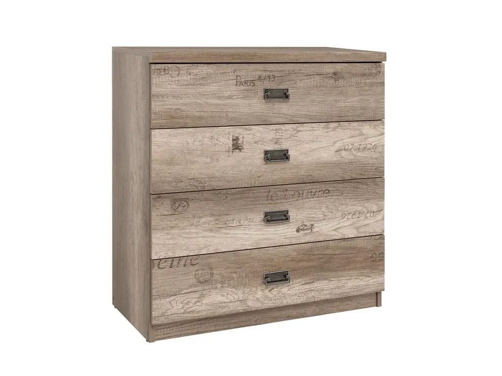Moto roadster Commode 4 tiroirs Abel Bois et Gris