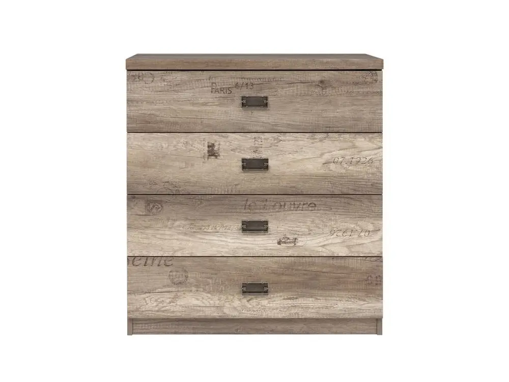 Moto roadster Commode 4 tiroirs Abel Bois et Gris