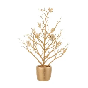 Plante Artificielle "Arbre & Feuilles" 44cm Or - Montage Direct