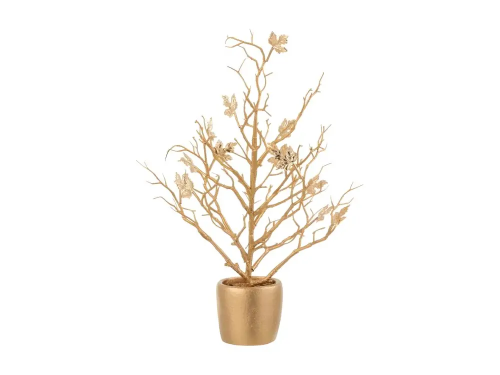 Plante Artificielle "Arbre & Feuilles" 44cm Or - Montage Direct