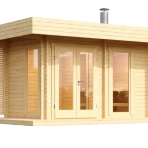 Reval - log outdoor sauna 4 people avec top case