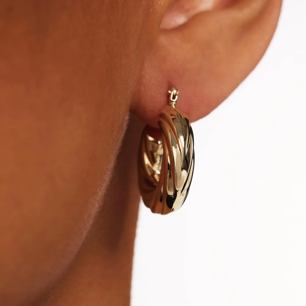 Rivoli Belle boucles d'oreilles en or 14 carats avec top case