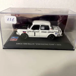 SIMCA 1000 Rallye "Star Racing Team" blanche et noire de 1974 Compatible avec accessoires Givi