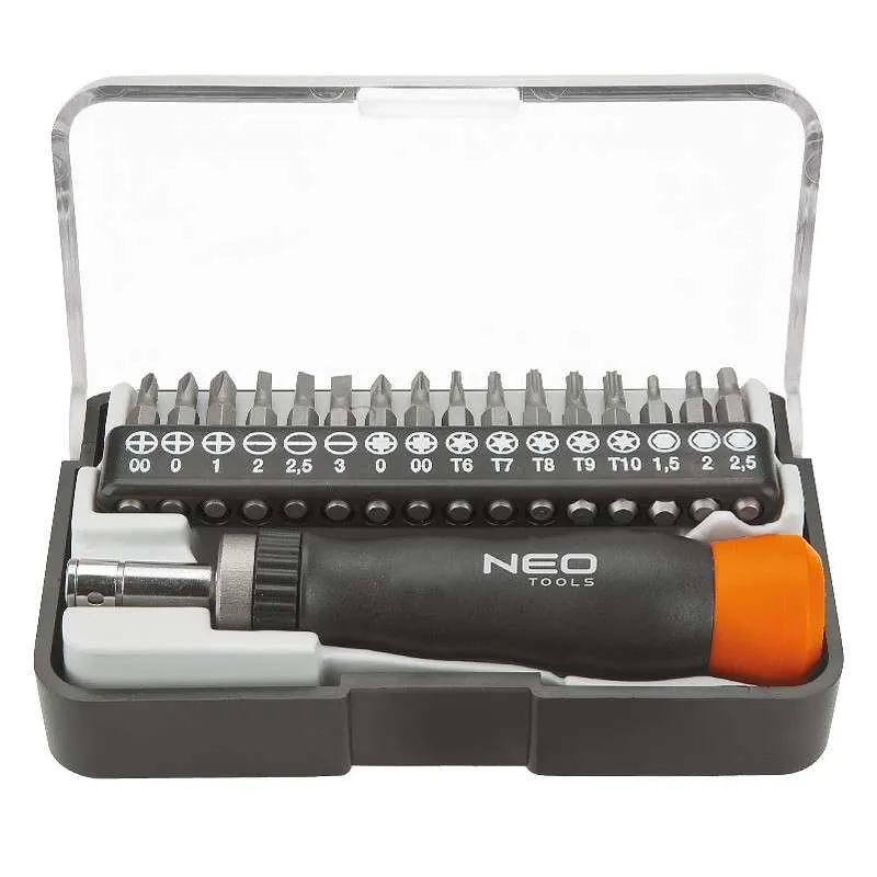 Tournevis de précision + embouts NEO TOOLS 04-228 avec carnet d'entretien