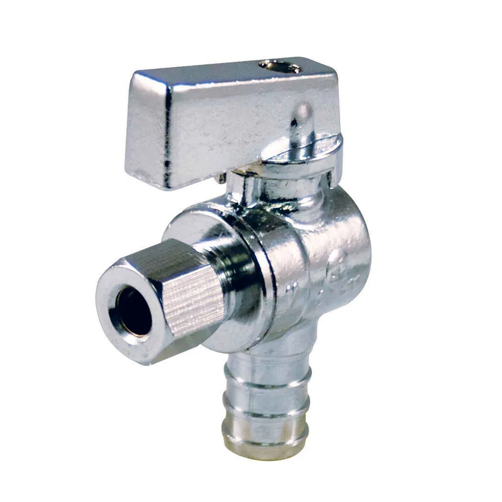 Valve d'arrivée d'eau d'équerre quart de tour, 1/2" x 1/4" en bleu métallisé