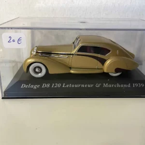 Delage D8 120 Letourneur et Marchand marron de 1939 avec poches de rangement