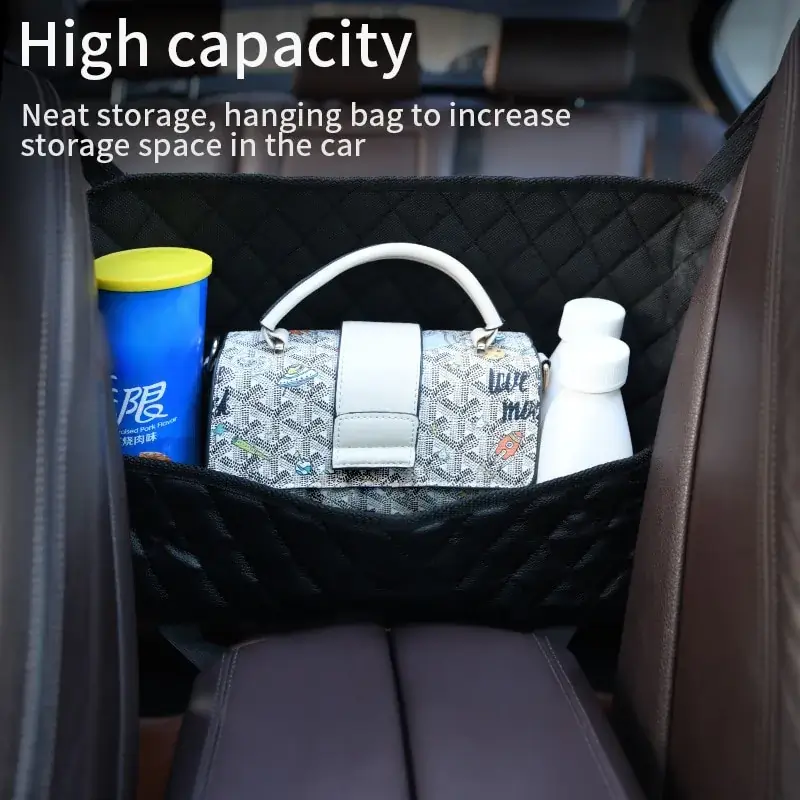 Coffre de rangement Précis : Organisateur de dossier de siège de support de sac à main de voiture en cuir de luxe - Cuir v...