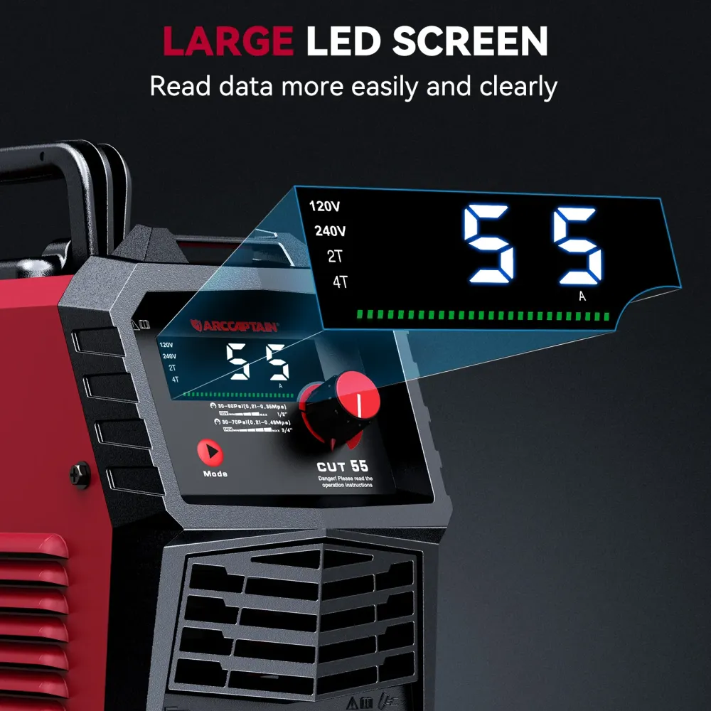 Arccaptain CUT55 Non-Touch Pilot Arc Plasma Cutter LED Display