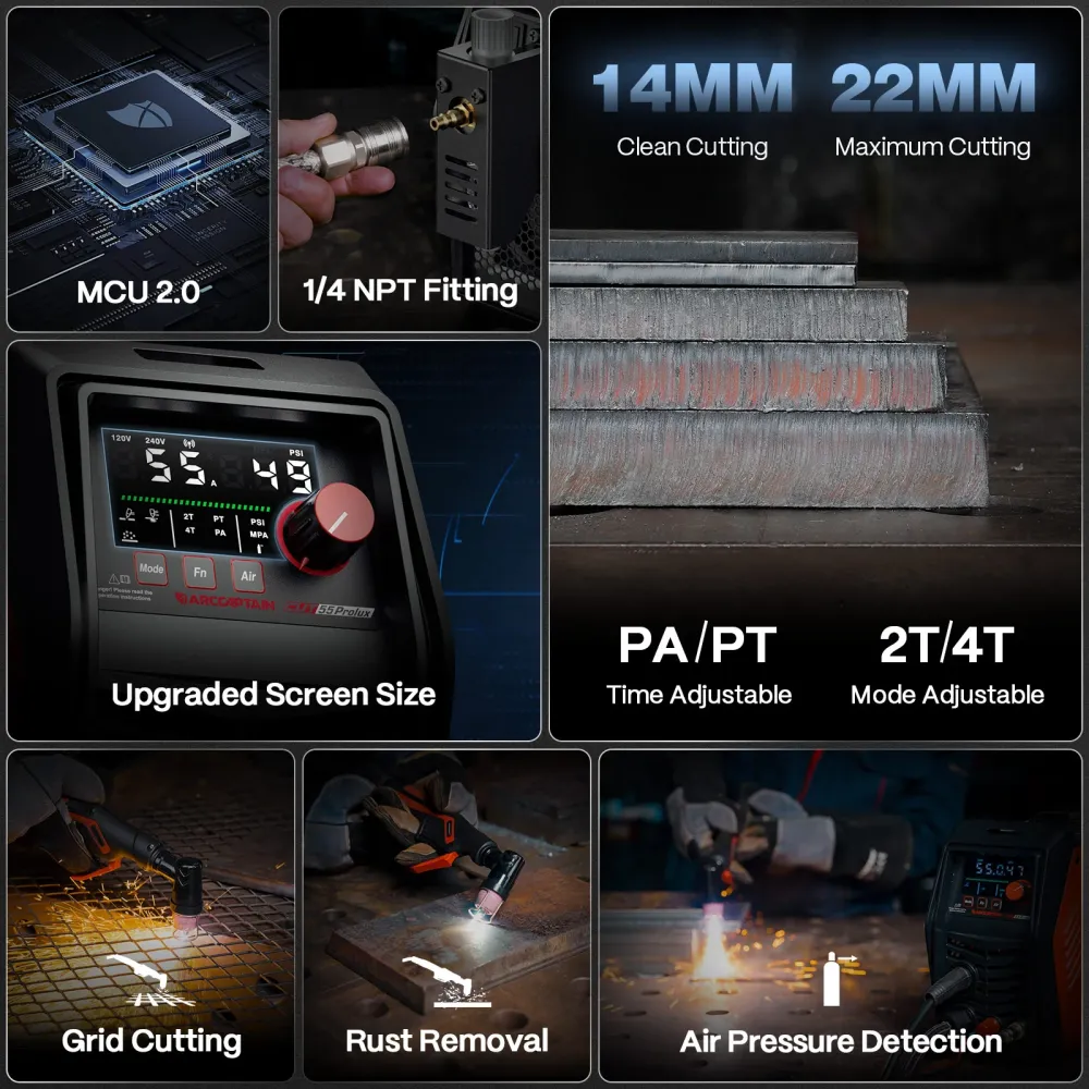 Pompe à vide Arccaptain CUT55 Prolux HF Start Pilot Arc Plasma Cutter Machine