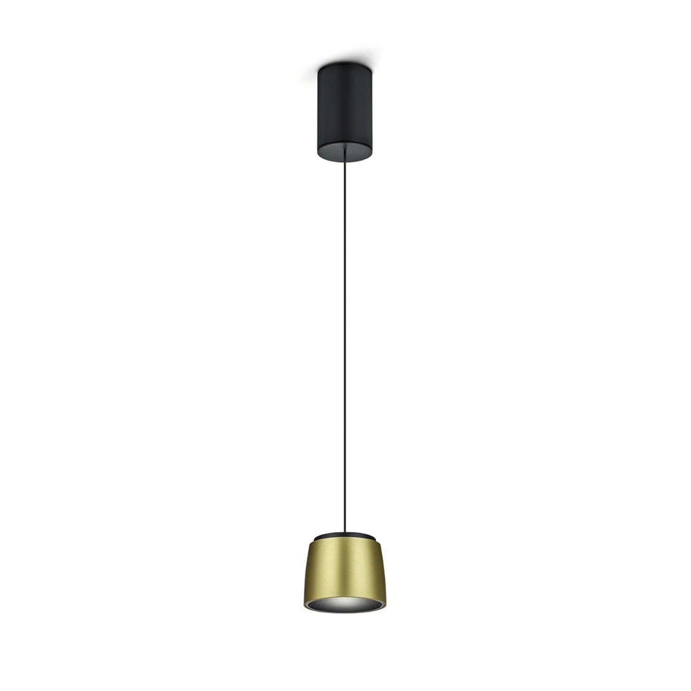 Helestra Ove suspension LED Ø9,5 cm dorée-noire avec adaptateurs universels