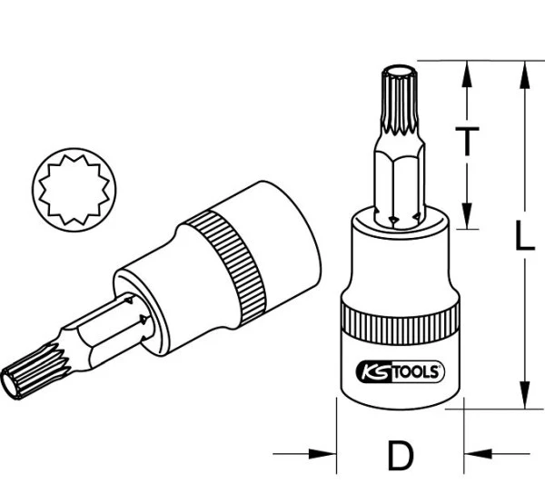 KS Tools Douille embout 1/2" XZN M9 55 mm 911.1313 magasiner à bas prix pour mécanique générale