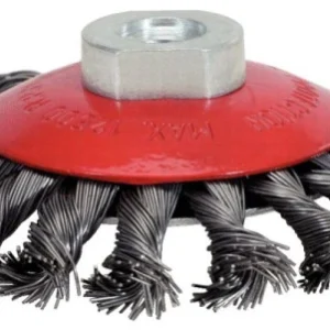 Pistolet à souder KS Tools Brosse ronde en fil d'acier inoxydable de forme conique 05 mm diamètre 100 mm 340.0050...