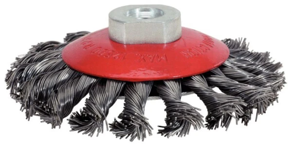 Pistolet à souder KS Tools Brosse ronde en fil d'acier inoxydable de forme conique 05 mm diamètre 100 mm 340.0050...