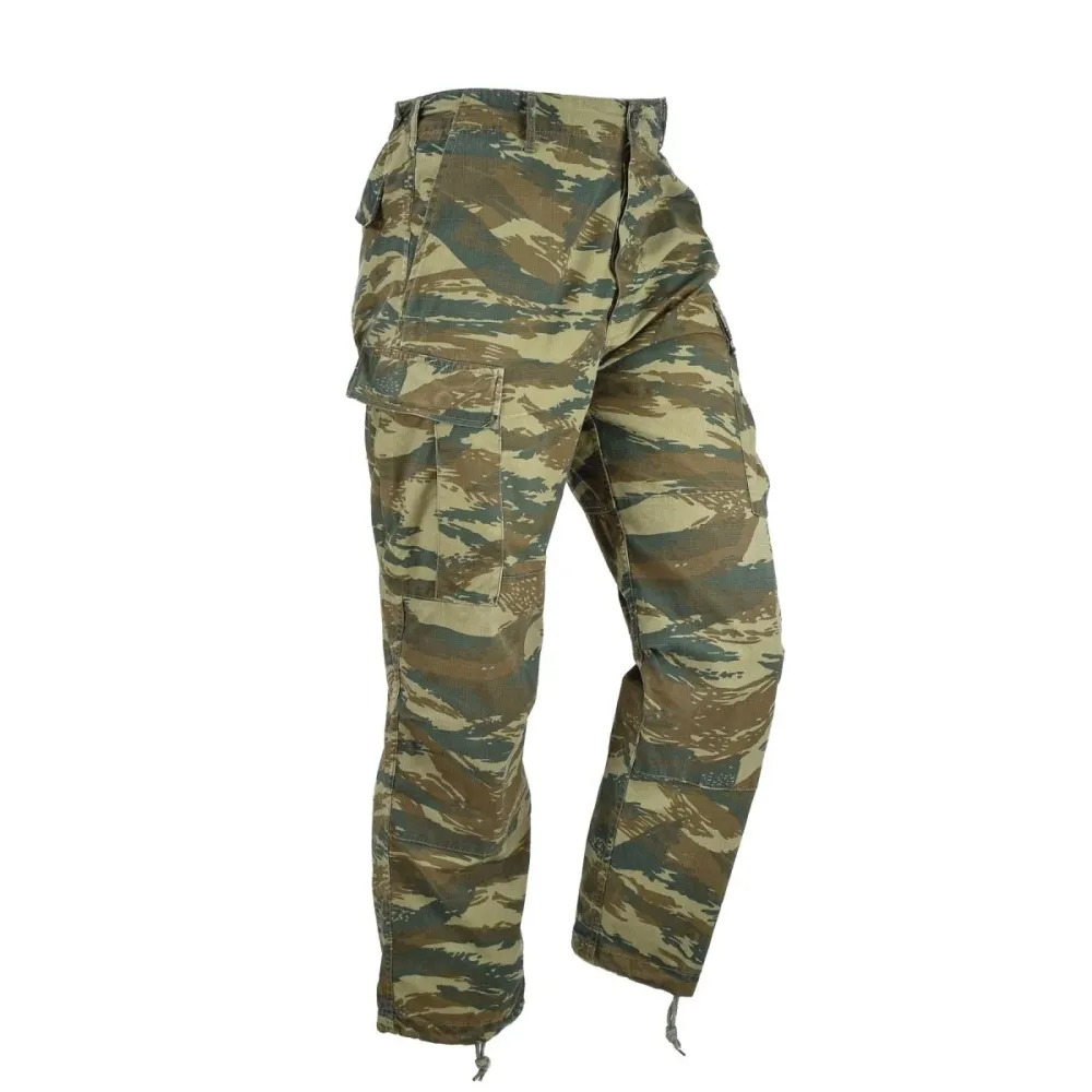 Pantalon BDU réel de l'armée grecque, camouflage lézard ripstop, pantalon excédentaire militaire grec