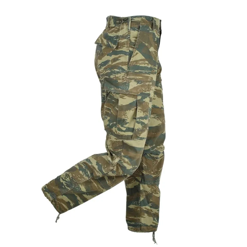 Pantalon BDU réel de l'armée grecque, camouflage lézard ripstop, pantalon excédentaire militaire grec