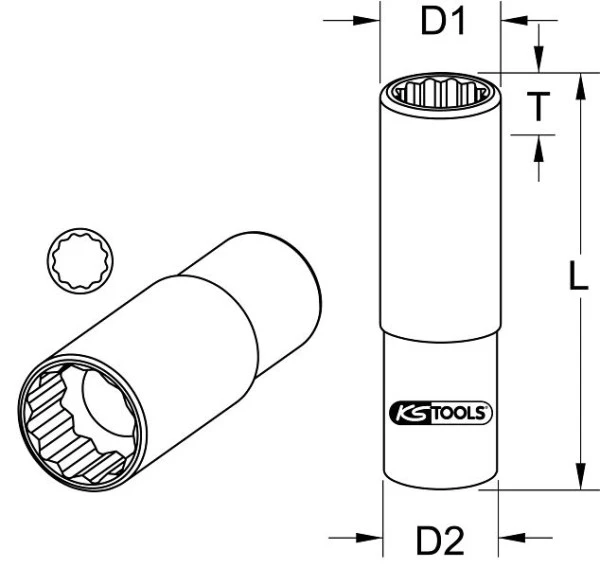 KS Tools Douille pour bougie d'allumage CHROMEplus 1/2" 14 mm 918.1390 se fournir à bas prix