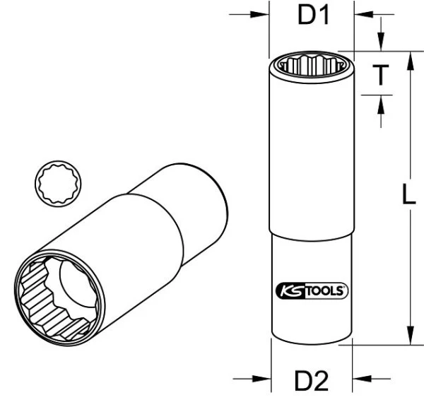 KS Tools Douille spéciale pour bougie d'allumage 3/8" à paroi mince 14 mm 911.3990 magasiner à bas prix