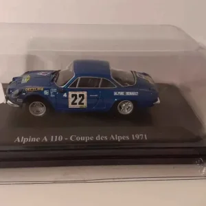 Renault Alpine A110 coupe des Alpes bleue de 1971 (numéro 22)