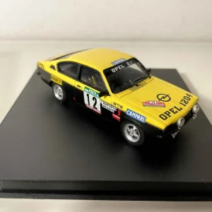 Opel Kadett GTE jaune et noire numéro 12 - rallye du Portugal de 1976 - collection TROFEU