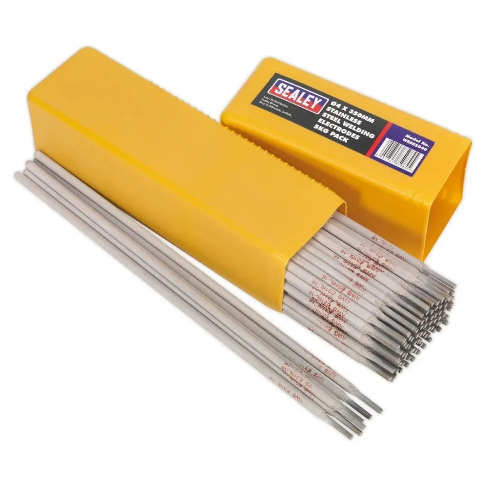 Sealey WESS5040 Welding Electrodes Stainless Inox Ø4 x 350mm 5kg Pack - Compatibilité Directe Véhicule Utilitaire