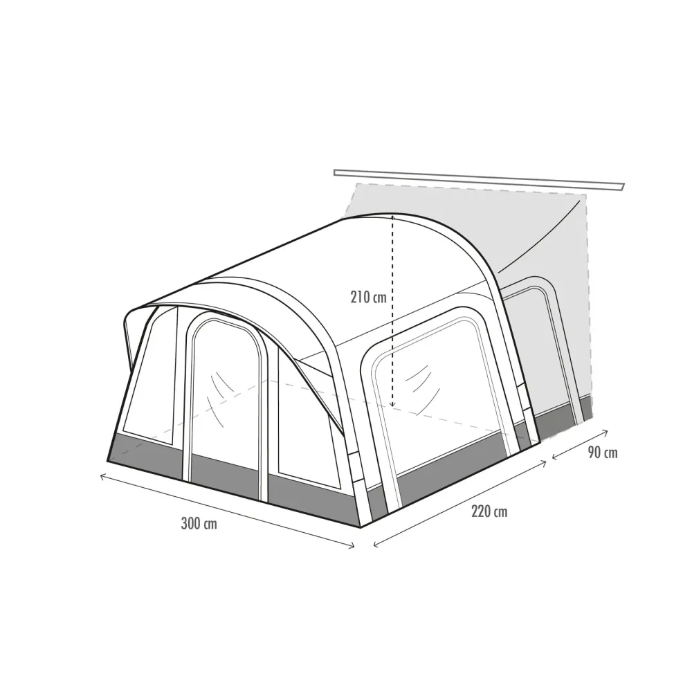 Westfield Busvorzelt Orion 300x310cm Aufblasbares Vorzelt Freistehend Camping pour réchaud extérieur