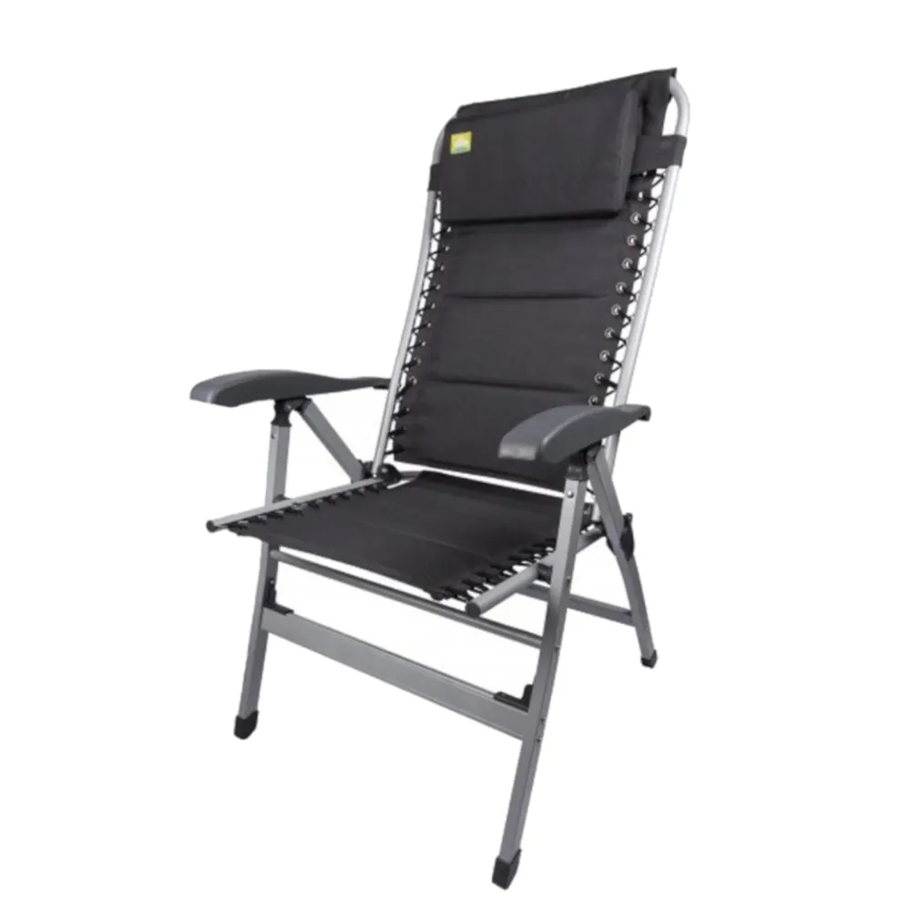 4x Via Mondo Campingstuhl Cozy Relax II, Klappstuhl 7 Pos. breite Armlehnen, Alu