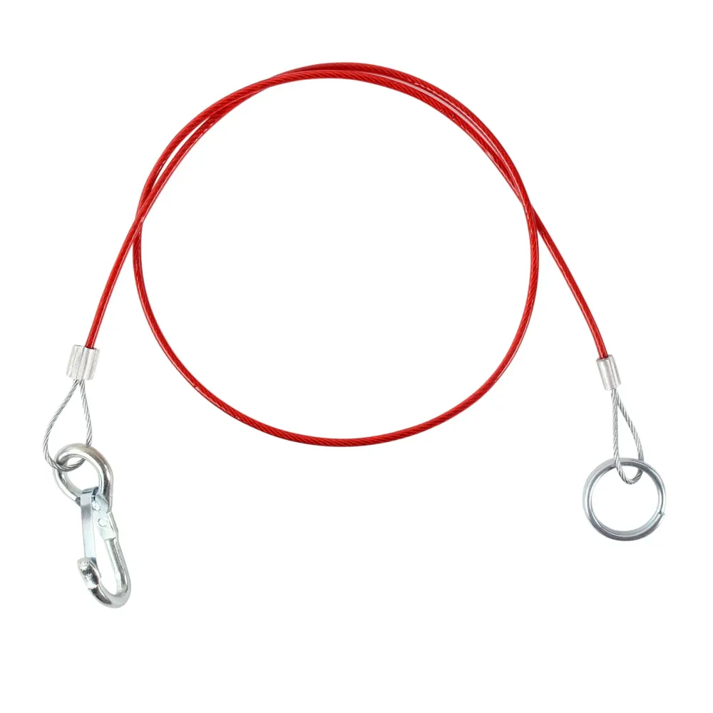 Wohnwagen Anhänger Abreißseil Rot 100 cm mit Karabiner und Ring Fangseil