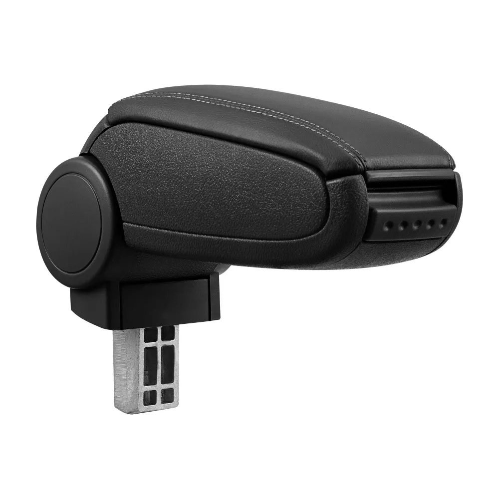Accoudoir central pour Renault Clio IV (Type X98) avec compartiment rembourré cuir-synthétique noir avec des coutures noir...