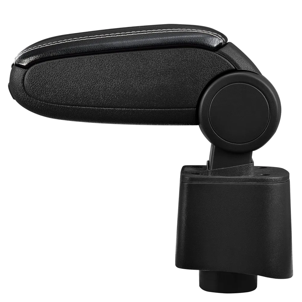 Accoudoir central pour Volkswagen Polo V (Type 6R) avec compartiment rembourré cuir-synthétique noir avec des coutures bla...