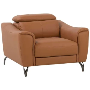 Armchair NARWIK Cuir grainé Brown
