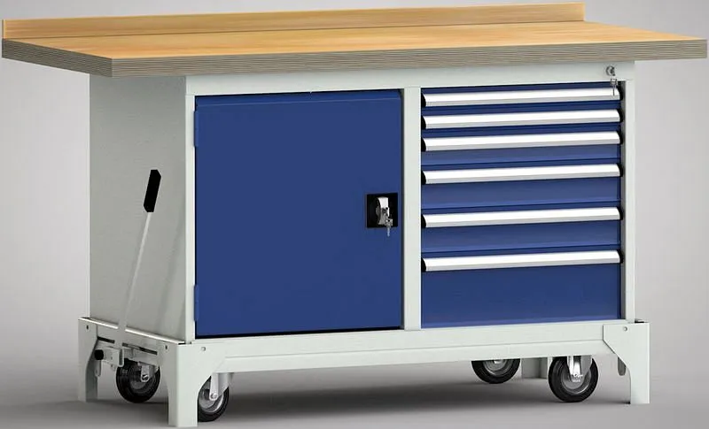 Etabli standard mobile KLW - 1500 x 700 x 866 mm L x l x H WS782N-1500M40-E7040 choisir à bas prix
