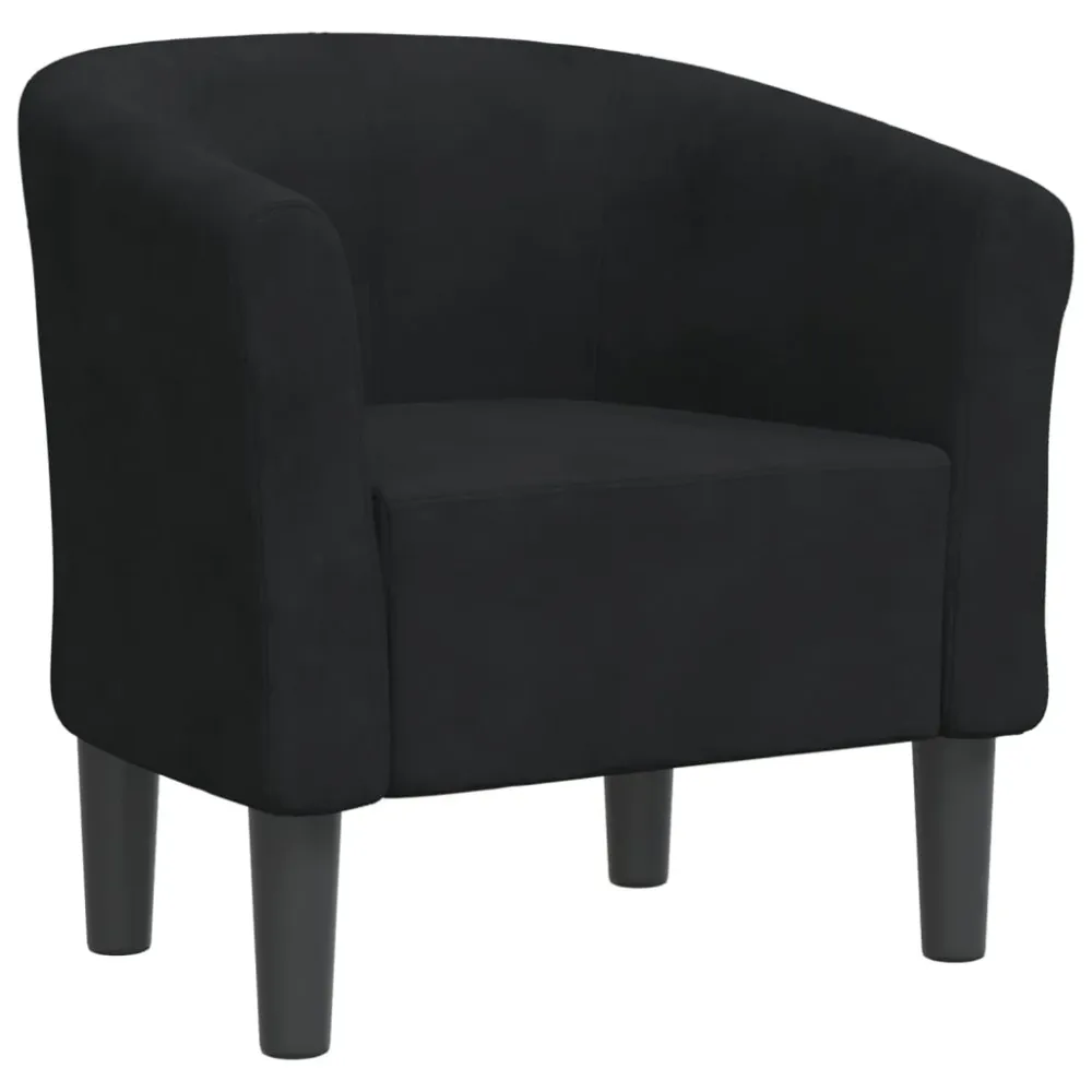 Fauteuil lounge assise confortable design récent en velours noir DEC026473