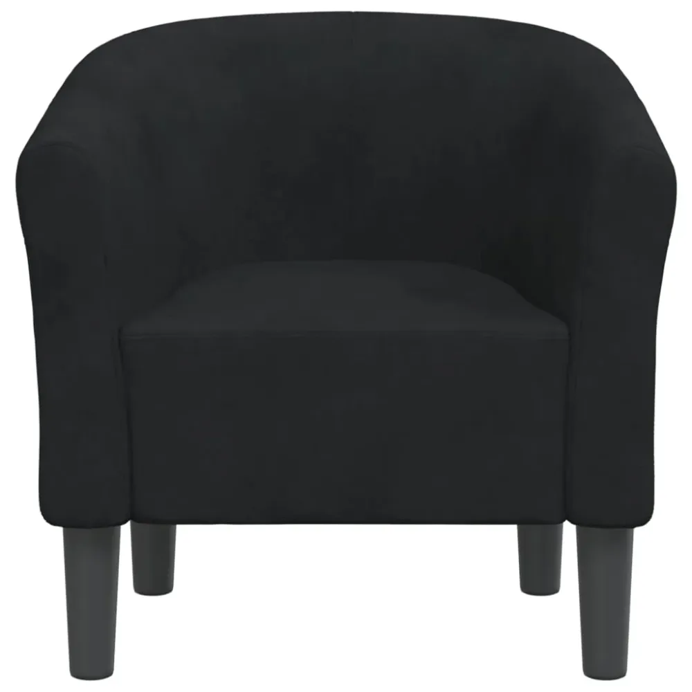 Fauteuil lounge assise confortable design récent en velours noir DEC026473