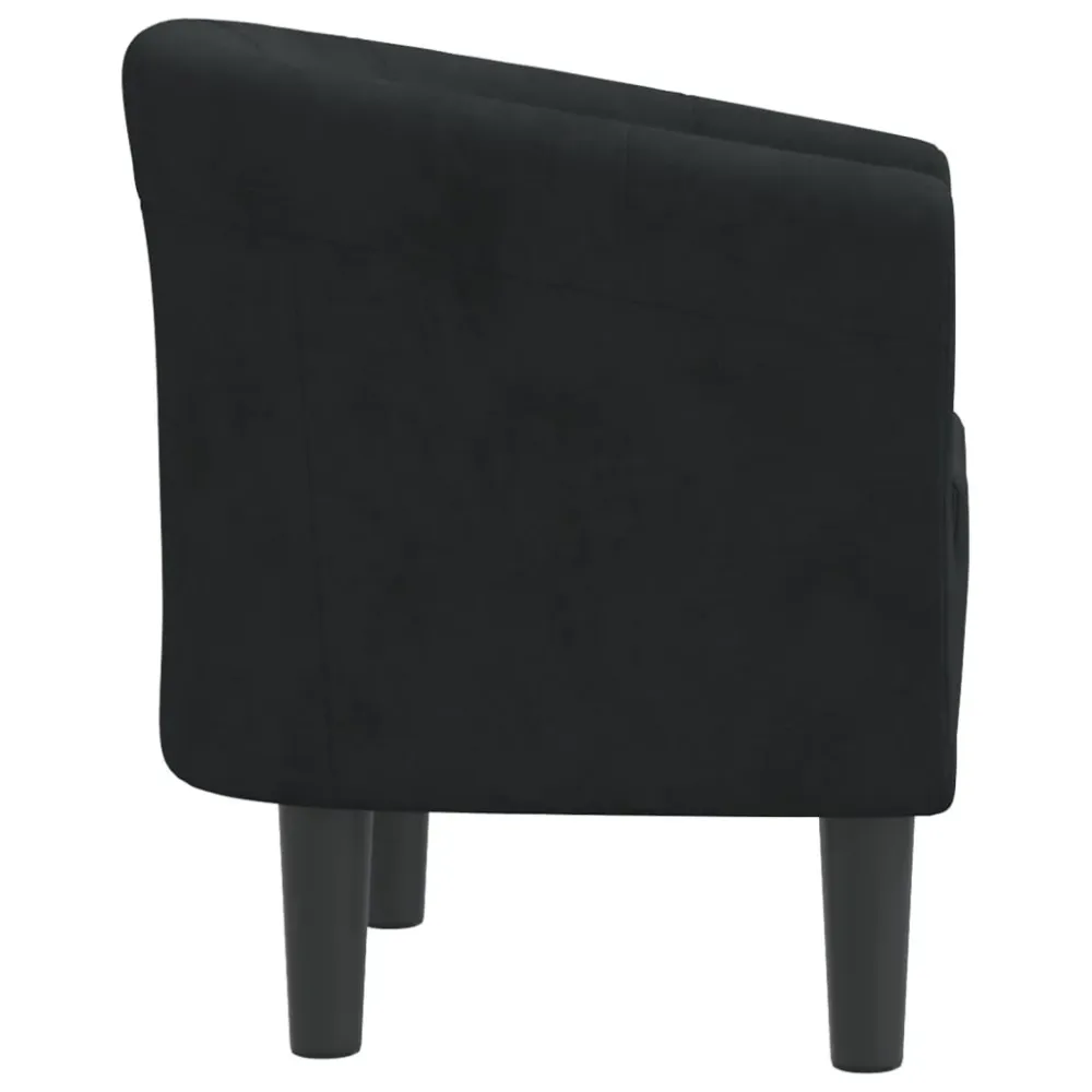 Fauteuil lounge assise confortable design récent en velours noir DEC026473