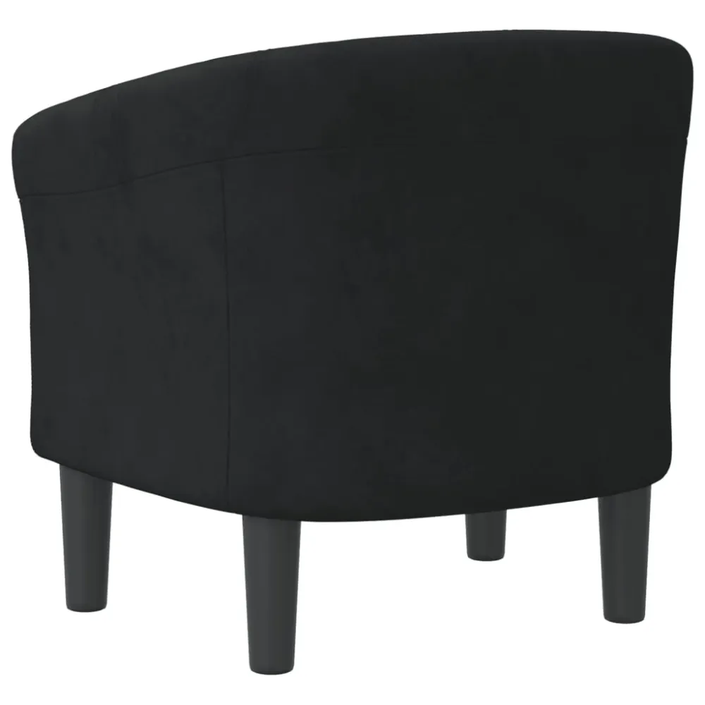 Fauteuil lounge assise confortable design récent en velours noir DEC026473